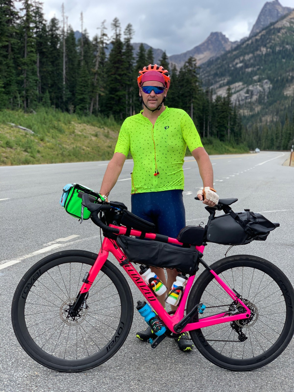 Rob with bike at end of the day's ride.