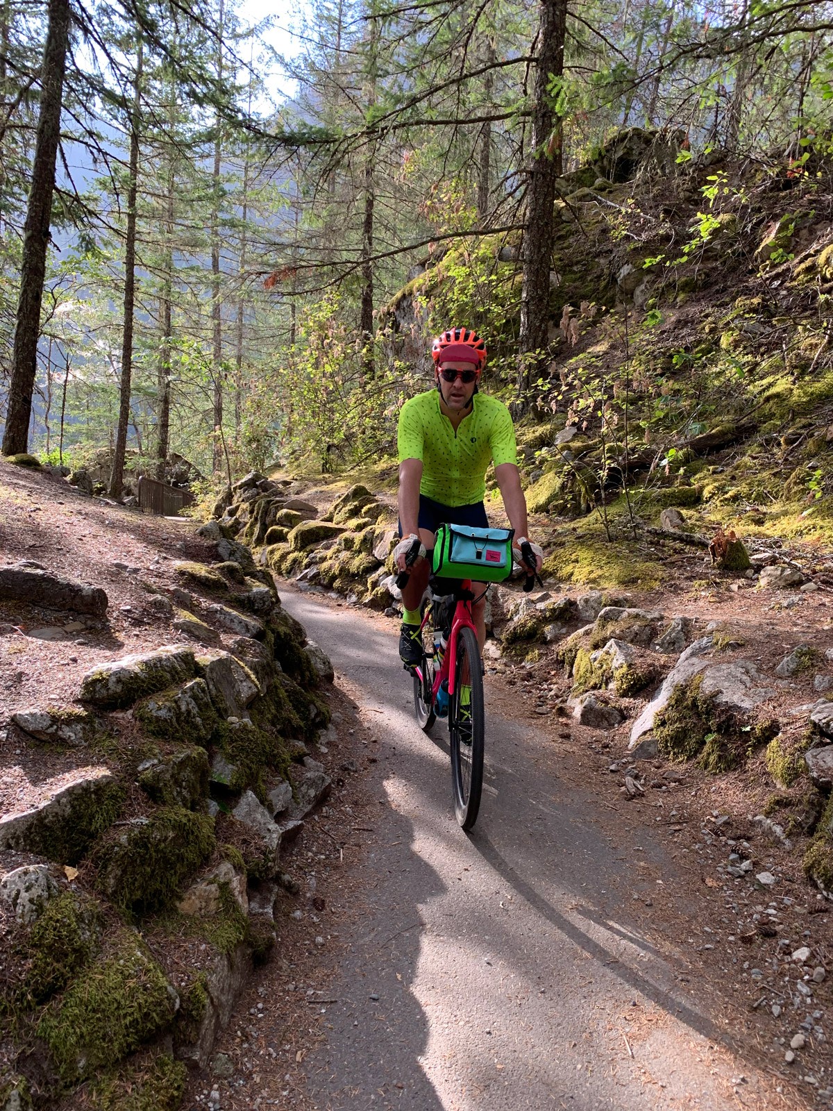 Rob on a off-road looking trail.